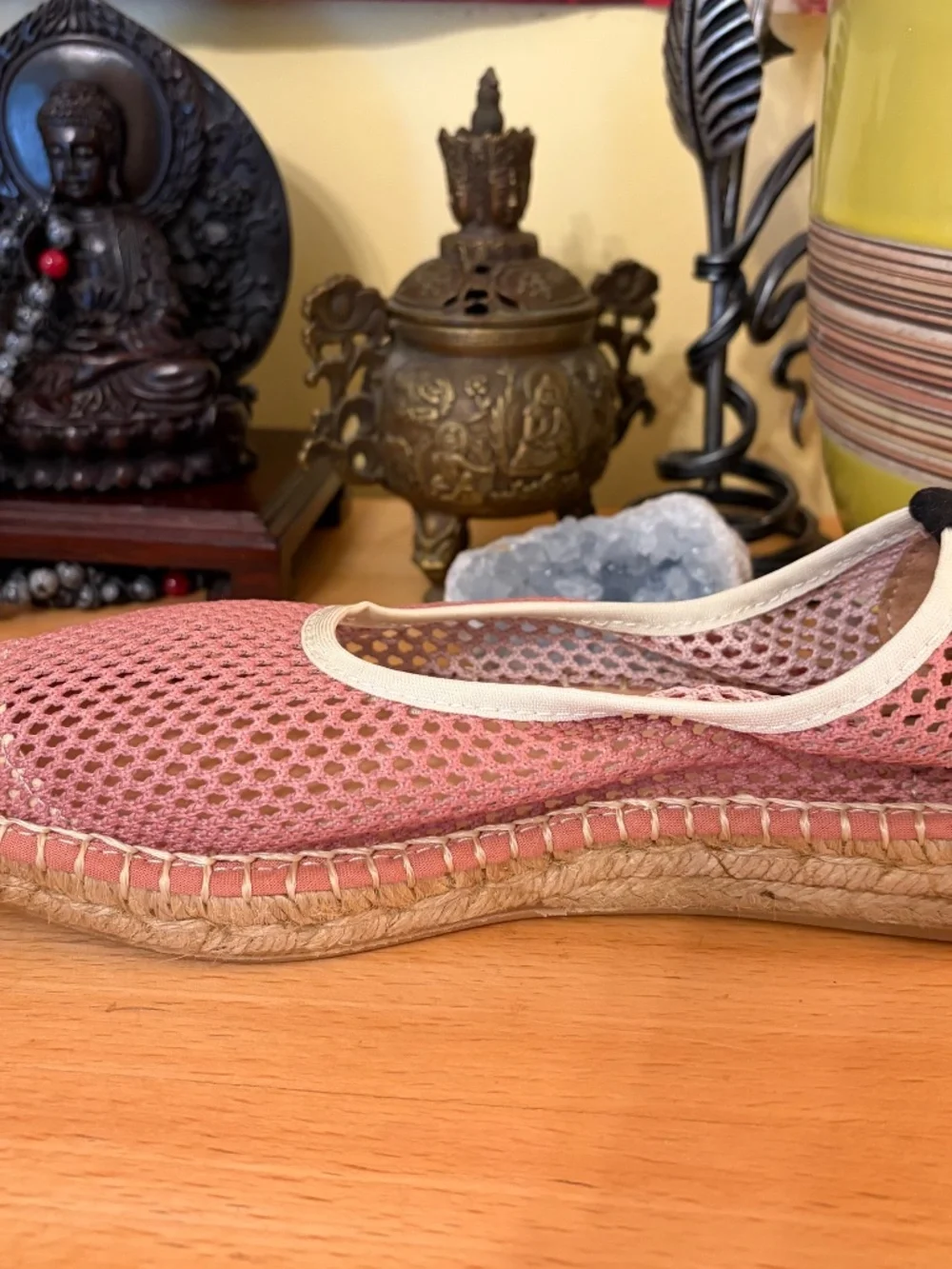 NWOT Naguisa Women 38 US 8 Mesh Espadrille Flat Free People Dusty Rose Cottage